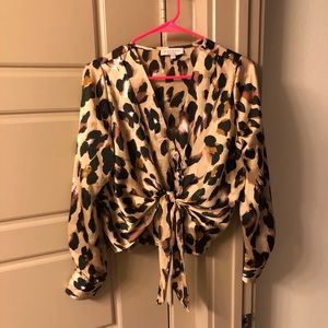 Vici Collection Cheetah Silk Blouse